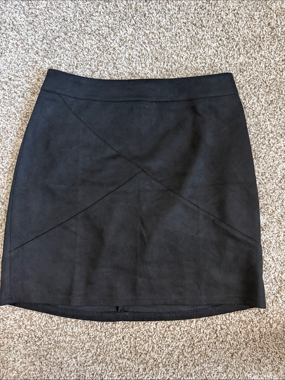 NWT Black Mini Skirt with Diagonal Panel Detail